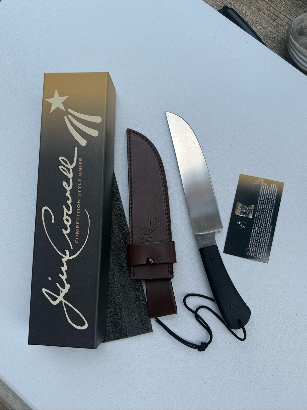 James Crowell Competition Style Knife 14” Fixed Blade NEW in Box w/ Sheath